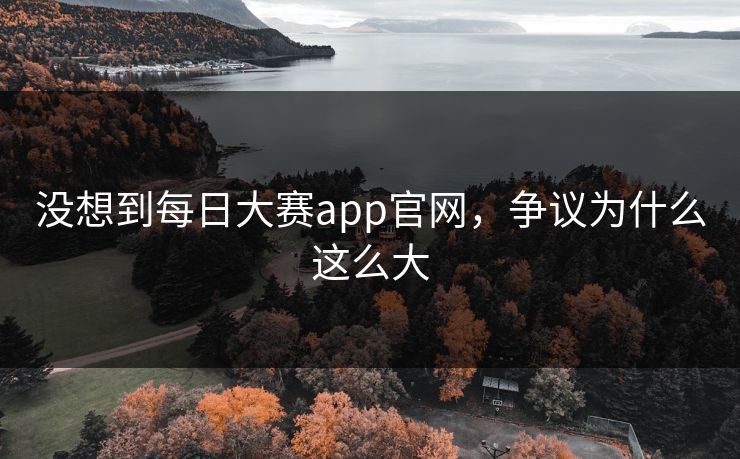 没想到每日大赛app官网，争议为什么这么大