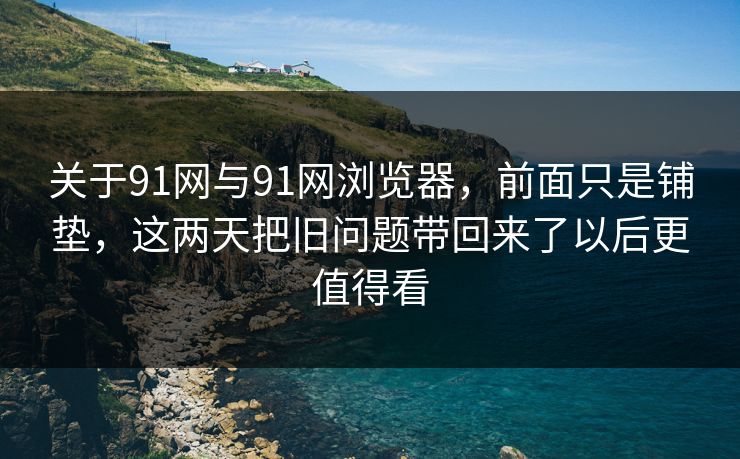关于91网与91网浏览器，前面只是铺垫，这两天把旧问题带回来了以后更值得看