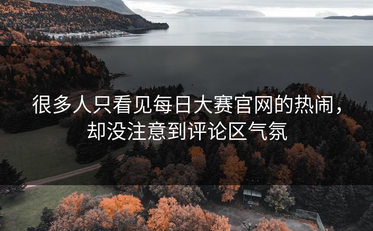很多人只看见每日大赛官网的热闹，却没注意到评论区气氛