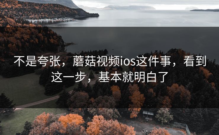 不是夸张，蘑菇视频ios这件事，看到这一步，基本就明白了