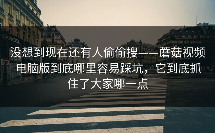 没想到现在还有人偷偷搜——蘑菇视频电脑版到底哪里容易踩坑，它到底抓住了大家哪一点