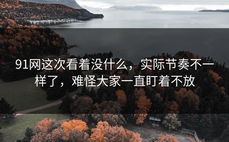 91网这次看着没什么，实际节奏不一样了，难怪大家一直盯着不放